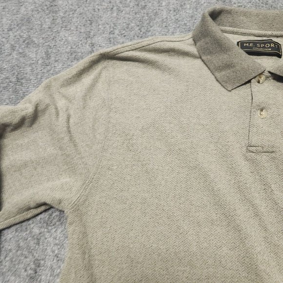 M.E. Sport Polo Shirt Mens Large Green Pullover long Sleeve Cotton Blend - Picture 7 of 16